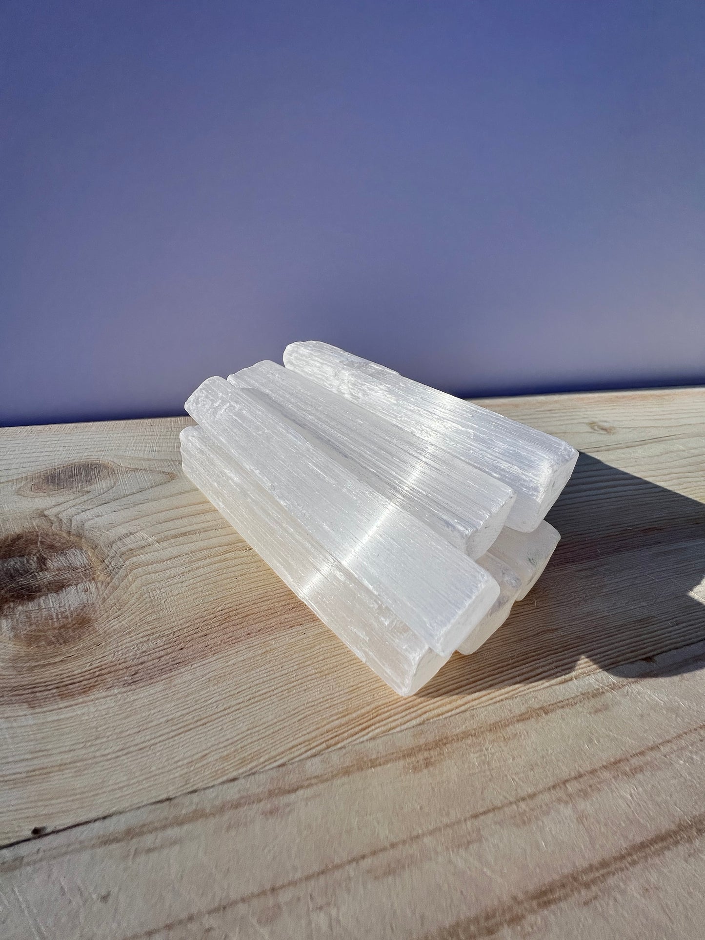 A pile of selenite wands